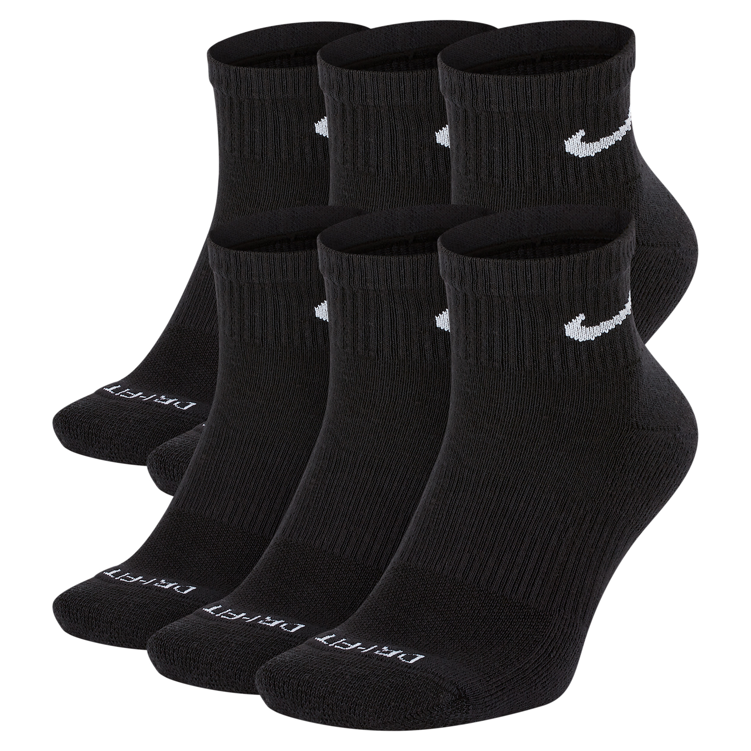 Nike Men's Everyday Plus Cushioned Training Ankle Socks (6 Pairs) in Black | SX6899-010 | Nike (US)