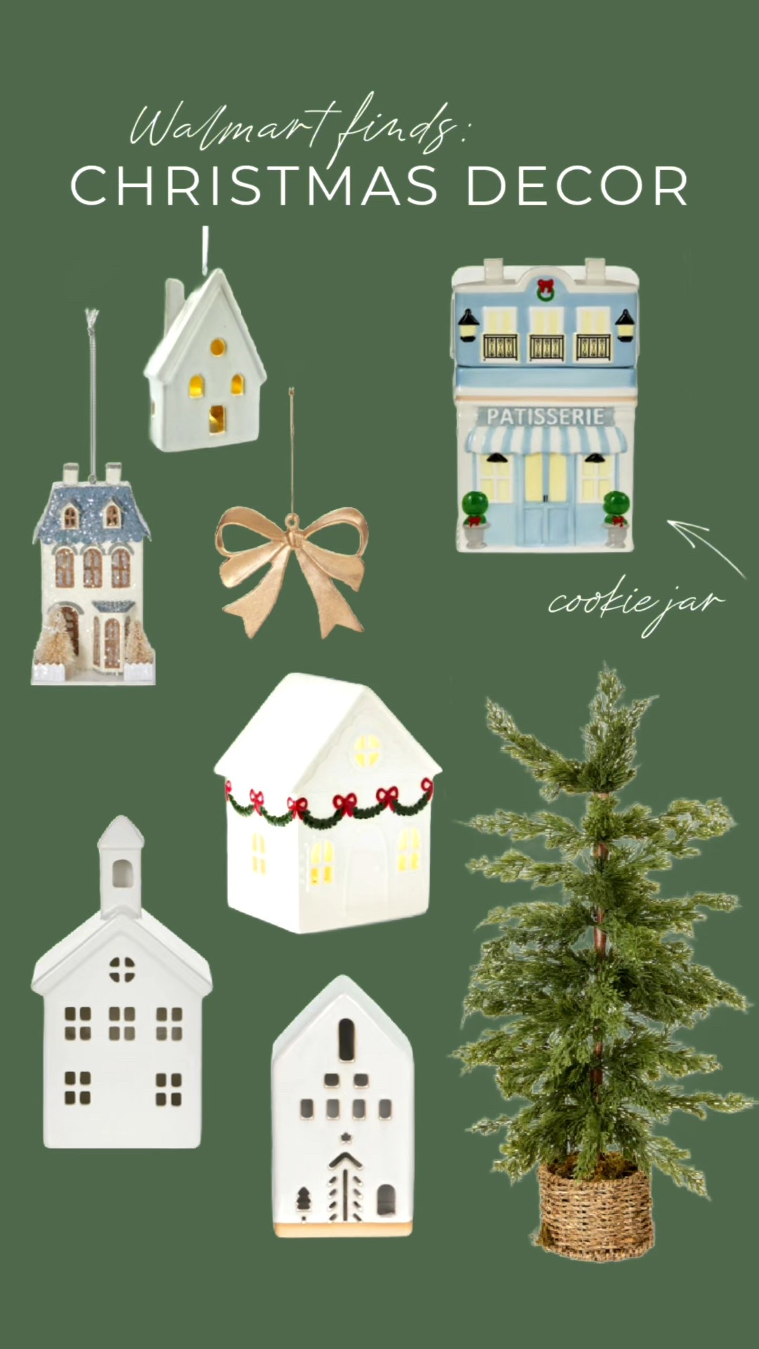 Adorable Christmas decor finds at Walmart. Couldn’t resist the ceramic house with garland and patisserie themed holiday cookie jar. So charming!

#LTKSeasonal #LTKHome #LTKHoliday