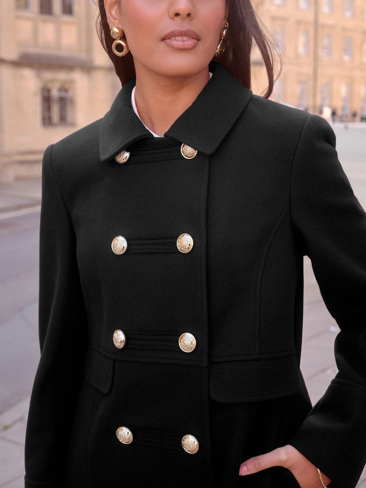 Love & Roses Black Frogging Coat | Next AU