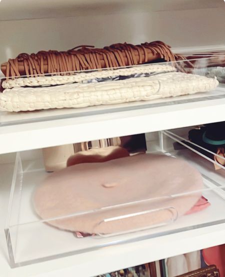 I use these acrylic trays in my closet to organize clutches, hats and scarves. 

#homeorganization #organization #homeorganization #closet

#LTKhome