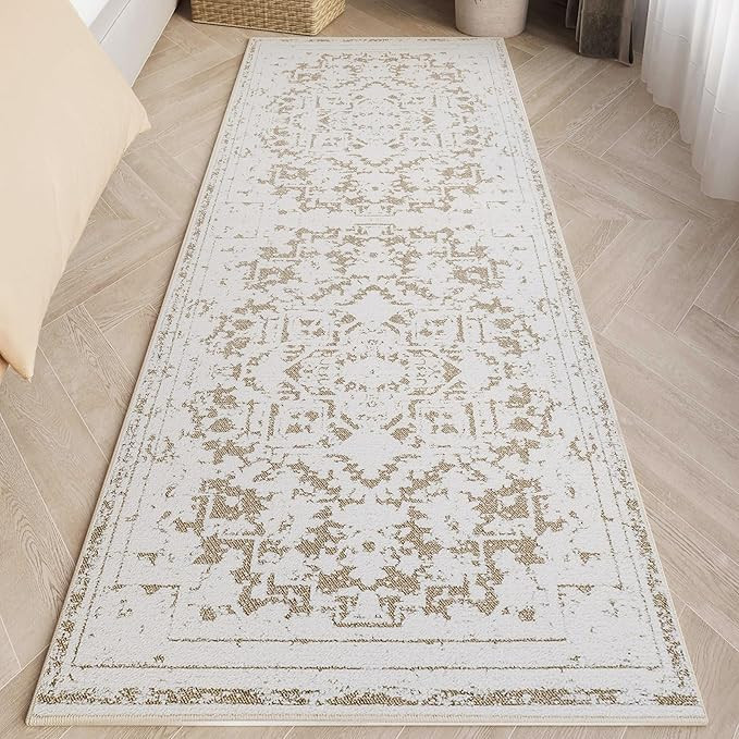 Vintage Runner Rug Non Slip for Hallway Bathroom Kitchen 2x6 ft, Ultra Soft Boho Carpet Runner wi... | Amazon (US)