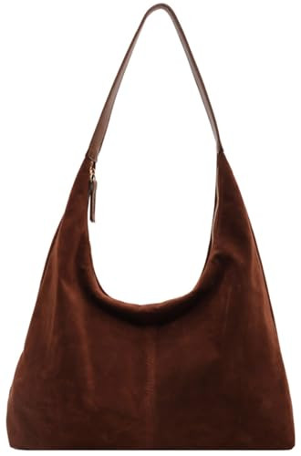 Slouchy Suede Shoulder Bags For Women Underarm Bag Womens Tote Bag Work Purses Crescent Bag Suede... | Amazon (US)