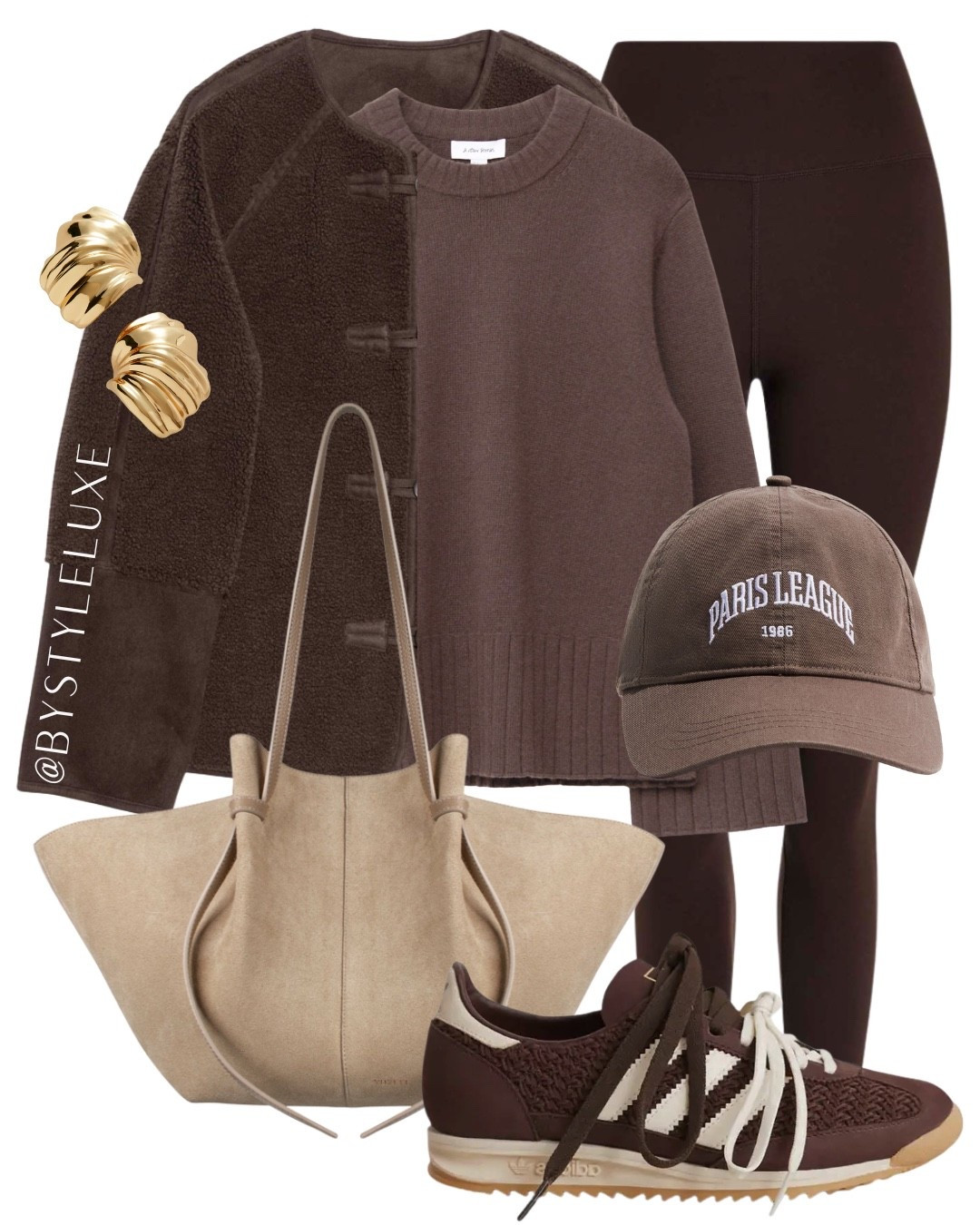 OFF DUTY LOOK - love this shearling jacket with dark brown leggings and Adidas SL72s, perfect for weekend, travelling, errand run, school run etc

#autfumnoutfit #casualoutfit #teddyjacket

#LTKautumn #LTKuk #LTKshoes