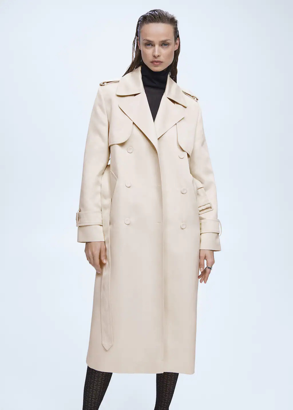 Satin trench | MANGO (US)