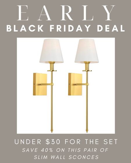 These Amazon wall sconces will make an impact in any space! 40% off with purchase of the pair. grab these for your space today!

Home finds, wall scones, gold wall sconce, slim wall sconce, home decor, Black Friday deals, interior design, lighting, lighting finds, Amazon home, Amazon finds

#LTKstyletip #LTKhome #LTKCyberWeek