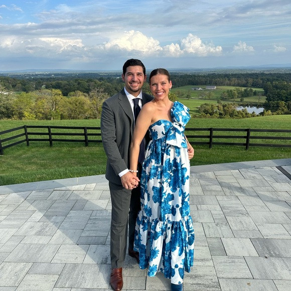 Anthropologie Blue and White Floral Dress | Poshmark