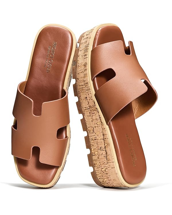 Project Cloud 100% Genuine Leather Wedge Platform Sandals Women Footwear - Memory Foam Insole and... | Amazon (US)