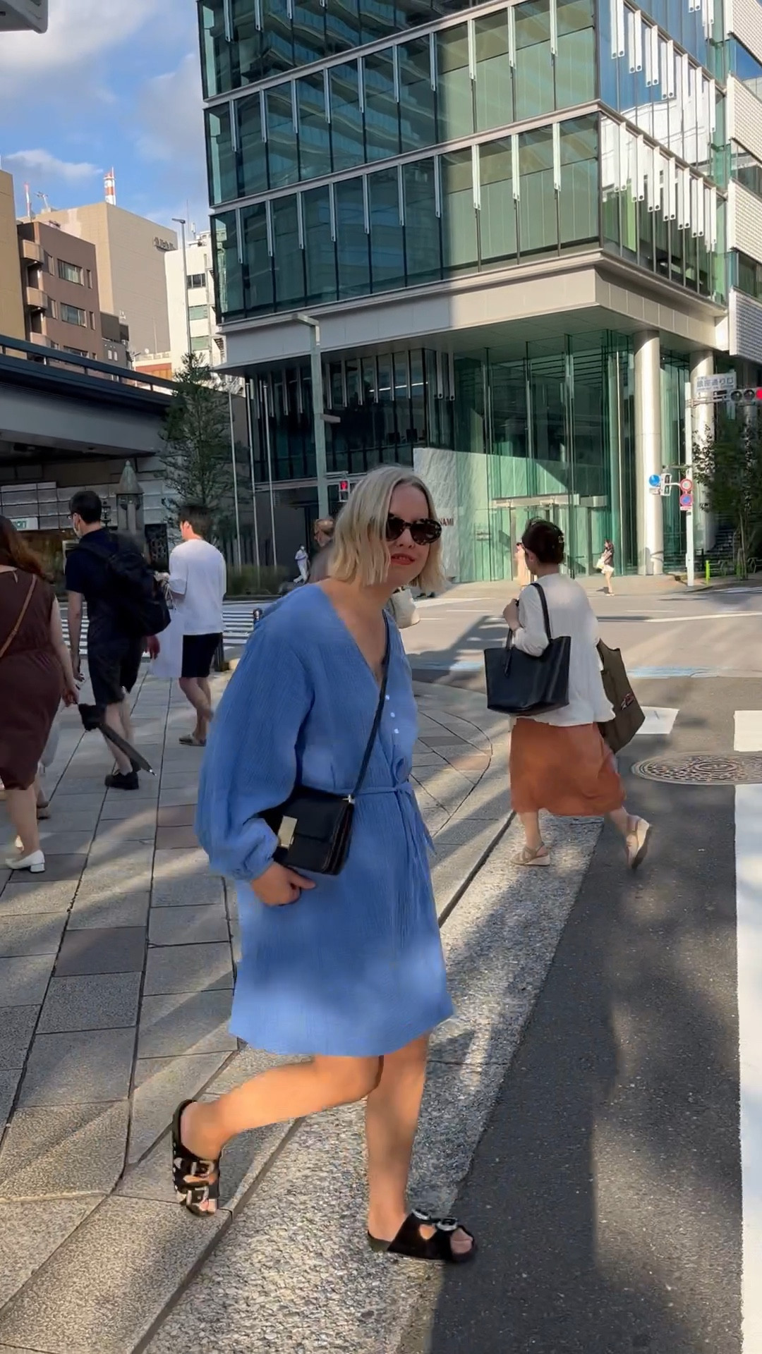 Blue Mini Dress, ARKET, Cross Body Bag, Marks&Spencer, Black Low Mules, Sezane Paris 

#LTKstyletip #LTKeurope #LTKSeasonal