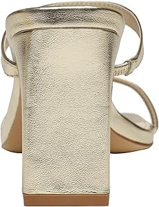 Athlefit Women's Square Open Toe Heeled Sandals Two Strap Slip On Backless Chunky Heels | Amazon (US)