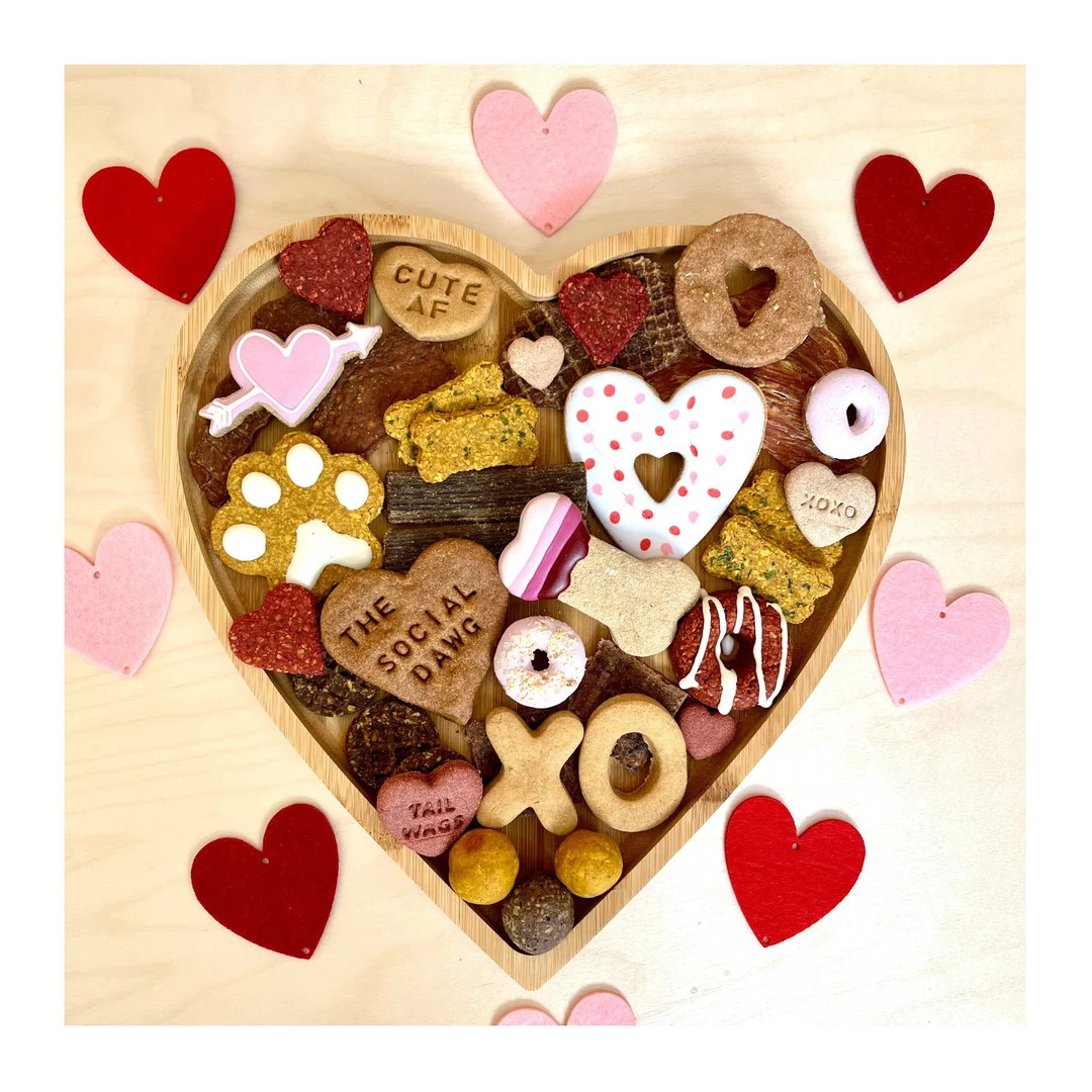 Valentine's Day Dog Heart Shaped Barkuterie Board - Etsy | Etsy (US)