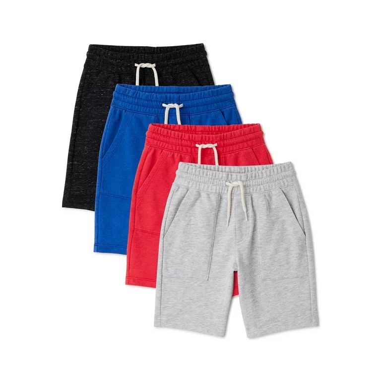 Wonder Nation Boys Running Shorts, 4-Pack, Sizes 4-18 & Husky | Walmart (US)