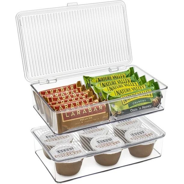 Sorbus Organizer Bins with Attached lids | Kitchen Pantry Organization Storage Bins, Small Clear ... | Walmart (US)