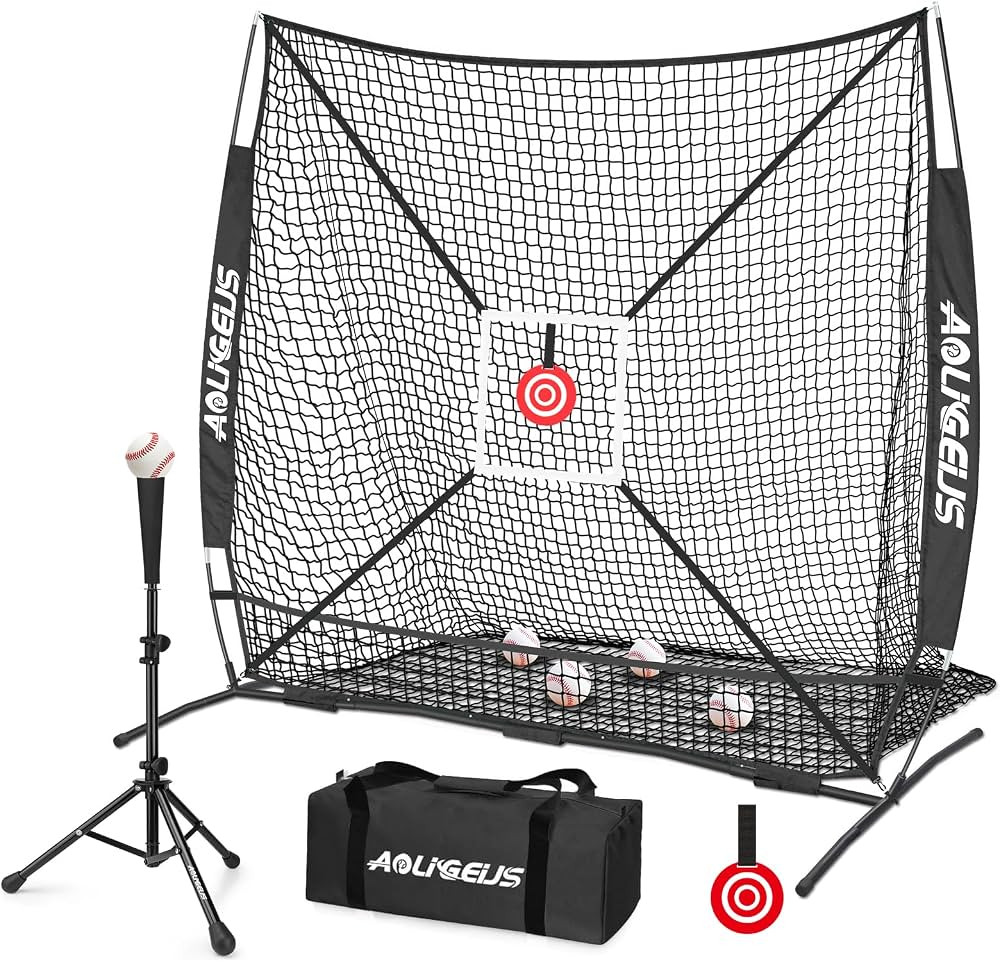 6'X6' Baseball Softball Practice Net,Pitching Net,Batting Net,with Bonus Strike Zone,Target and B... | Amazon (US)