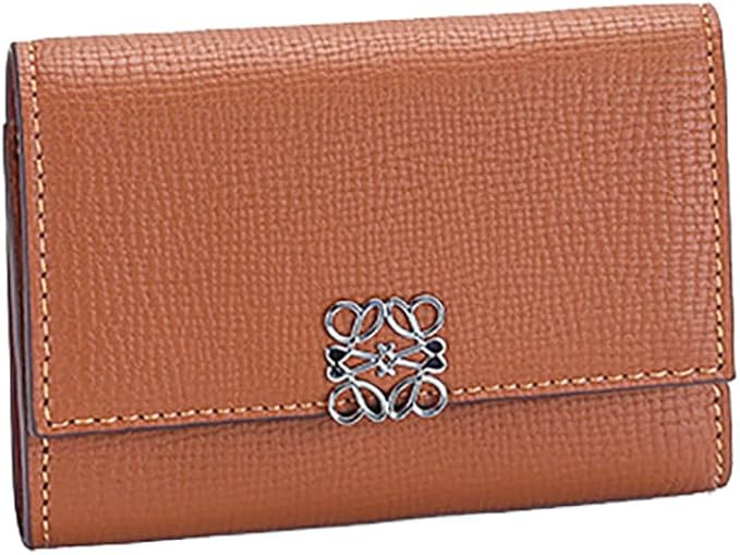 Women Wallet Genuine Leather Short Trifold Card Case Holder Organizer Zipper Coin Purse (Brown) | Amazon (US)