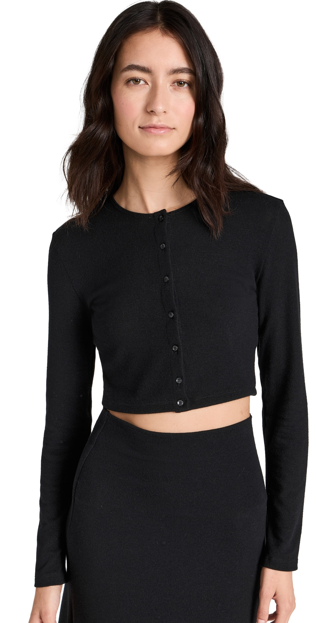 Leset Lauren Crop Cardigan II Black XL | Shopbop