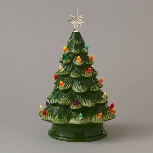 14.5" Lit Ceramic Christmas Tree Green - Wondershop™ | Target