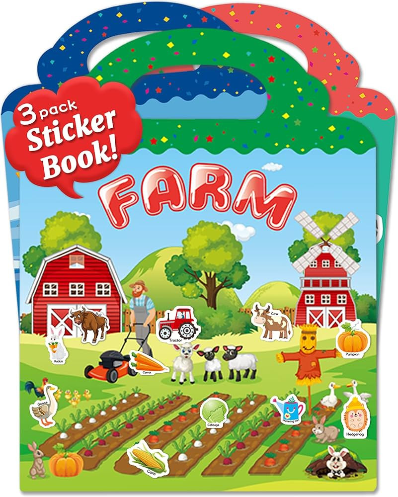 Benresive Reusable Sticker Book for Kids 2-4,3 Sets Fun Travel Stickers for Kid, Toddler Toys Age... | Amazon (US)