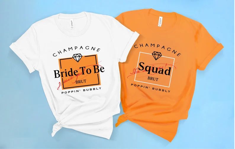 Bachelorette Party Shirts. Champagne Label Inspired - Etsy | Etsy (US)