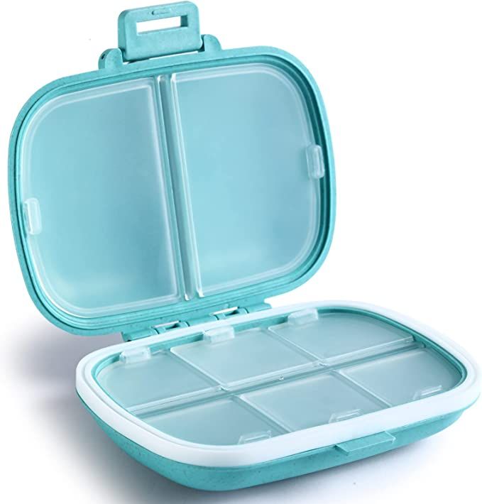 Daily Pill Organizer, 8 Compartments Portable Pill Case, Pill Box to Hold Vitamins, Cod Liver Oil | Amazon (US)