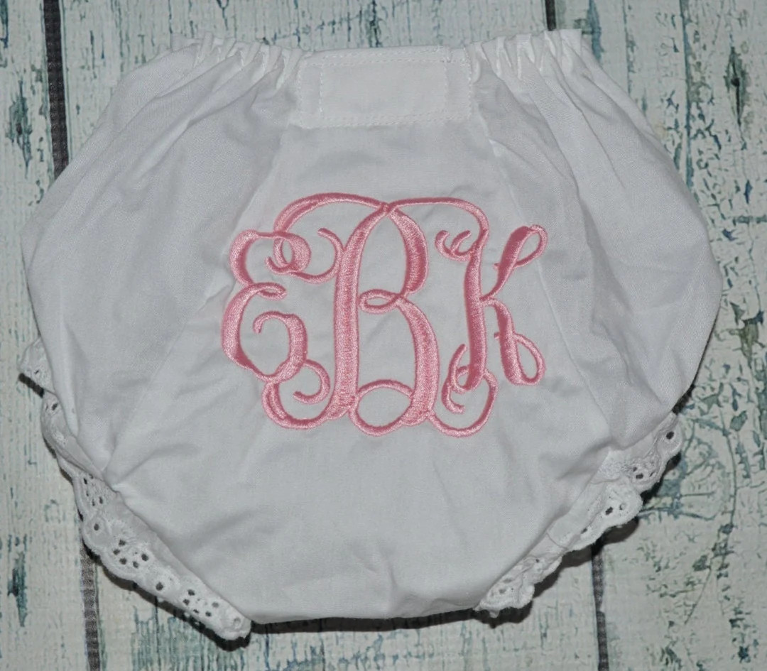 Baby Bloomers Monogrammed Baby Girl Bloomer, QUICK SHIP, Diaper Cover With Monogram, Newborn Bloo... | Etsy (US)