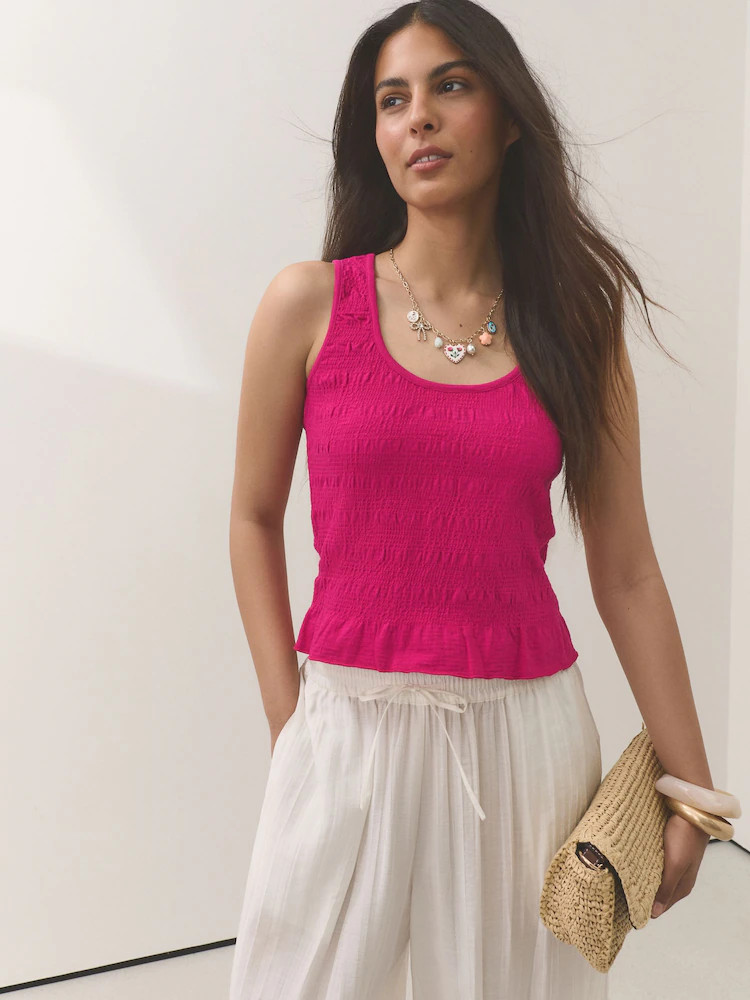 Roze - Shirred Modal Scoop Neck Vest | Next EU