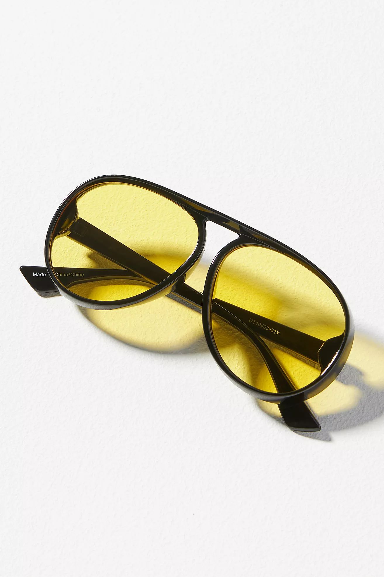 Yellow-Tinted Aviator Sunglasses | Anthropologie (US)