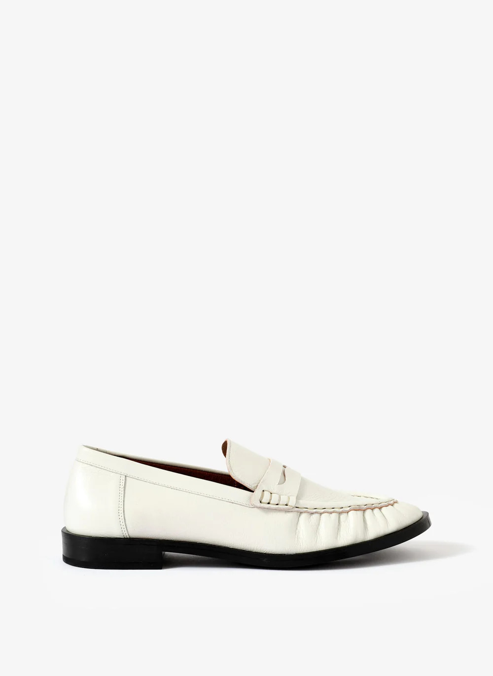 Gigi White Leather Penny Loafers | Mint Velvet