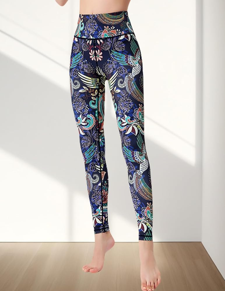 Amazon.com: High-Waisted Printed Yoga Pants for Women Tummy Control Yoga Pants for Workout Runnin... | Amazon (US)