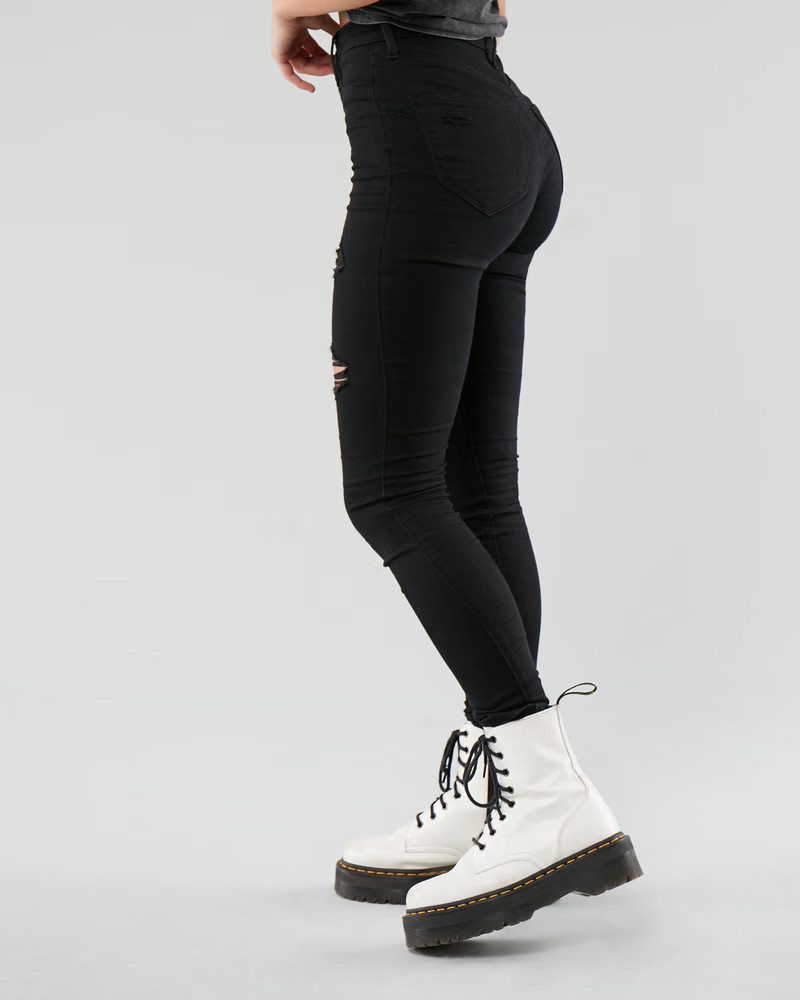 Curvy High-Rise Jean Leggings | Hollister (US)