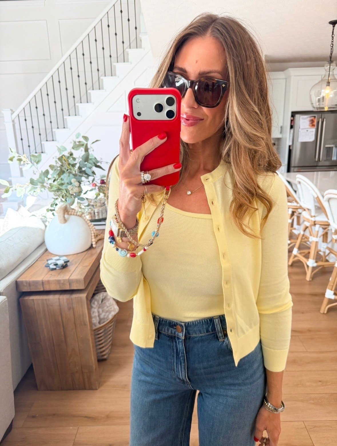 This butter yellow cardigan and tank set is such a good way to add color while still keeping your outfit neutral and easy to wear. The lightweight knit is perfect for air conditioned spaces, travel days, and transitioning between seasons. Paired with classic denim, it’s one of those outfits you’ll reach for again and again.

yellow cardigan, matching tank set, butter yellow trend, lightweight knit, everyday outfit, casual chic style, denim outfit ideas, summer to fall fashion, elevated basics, classic wardrobe staples, neutral style, travel outfit, effortless fashion, themominstyle

#LTKootd #LTKTravel #LTKSeasonal