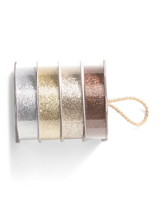Set Of 4 Glitter Ribbons | TJ Maxx