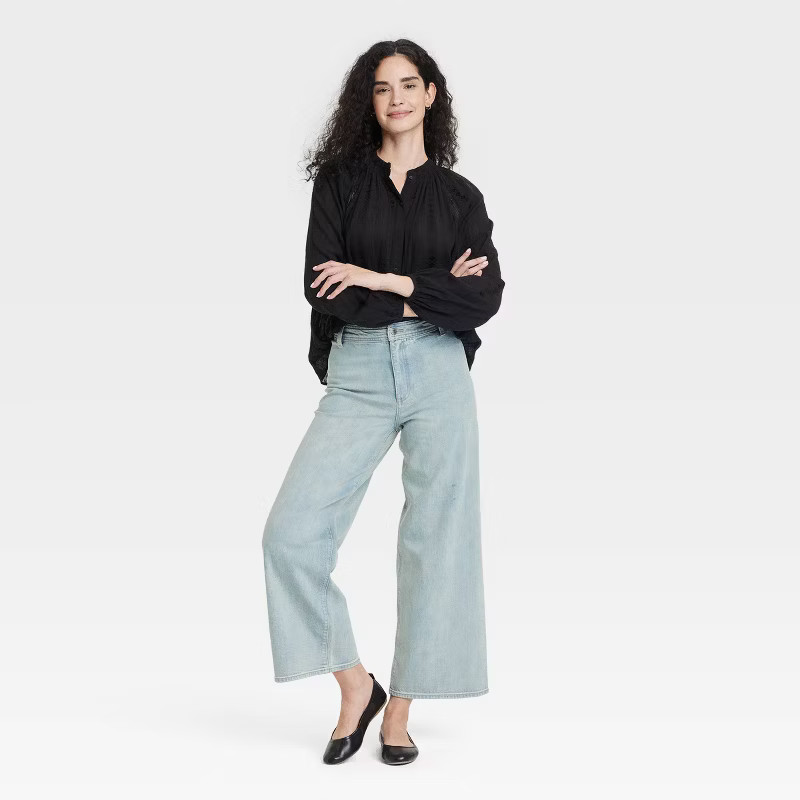 Women's High-Rise Sailor Wide Leg Ankle Jeans - Universal Thread™ | Target