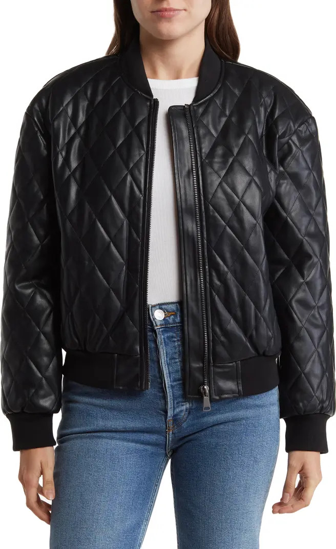 Faux Leather Quilted Bomber Jacket | Nordstrom Rack