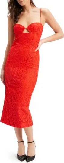 Ivanna Lace Cutout Midi Dress | Nordstrom