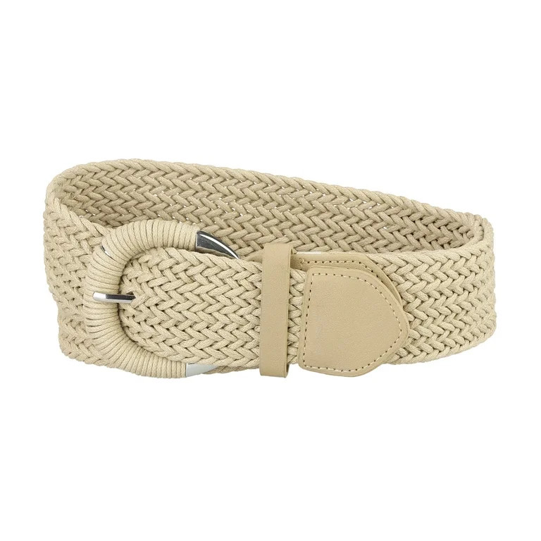 Allegra K Women's Woven Waist Belts Dress Metal Buckle Wide Braided Belts - Walmart.com | Walmart (US)