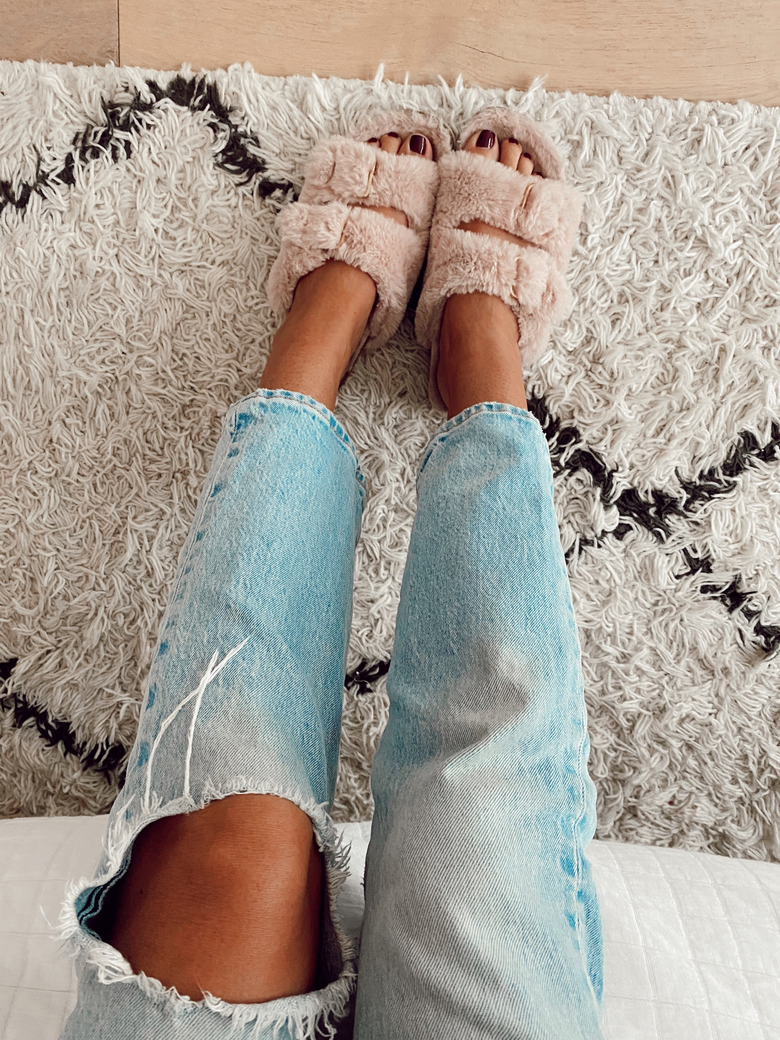 Faux fur birk style slides. On sale right now and come in a bunch of colors. So cozy! 

#LTKsalealert #LTKshoecrush #LTKunder50