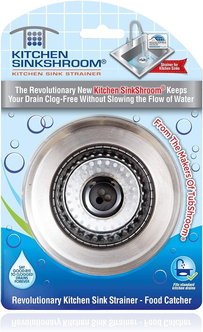 Kitchen SinkShroom Revolutionary Clog-Free Stainless Steel Sink Strainer, Chrome-Gray (1 Pack) | Amazon (CA)
