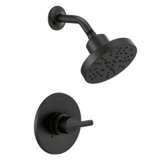 Delta Nicoli Single-Handle 5-Spray Shower Faucet with H2OKinetic Technology in Matte Black (Valve... | The Home Depot