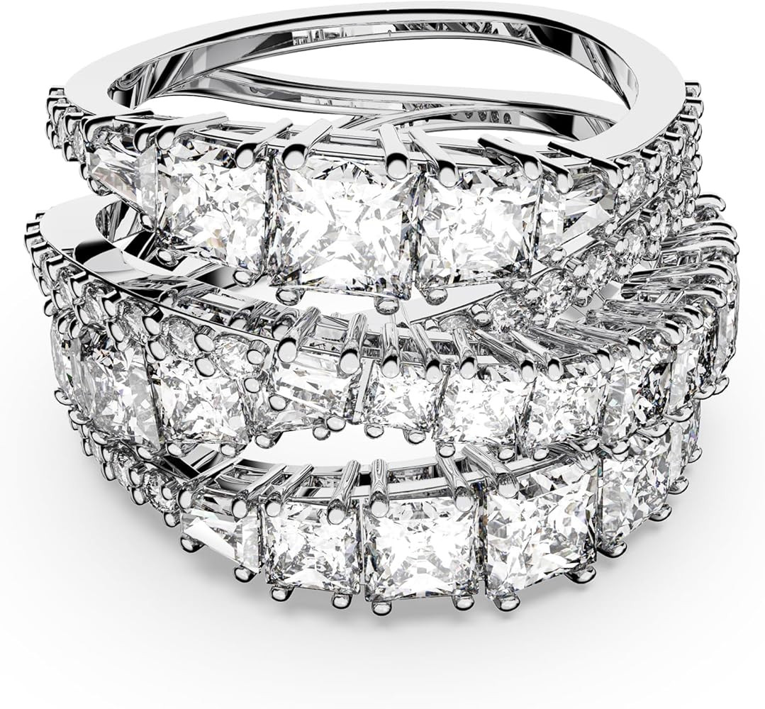 Swarovski Hypberola Ring, Mixed Cuts, Clear, Rhodium Finish | Amazon (US)
