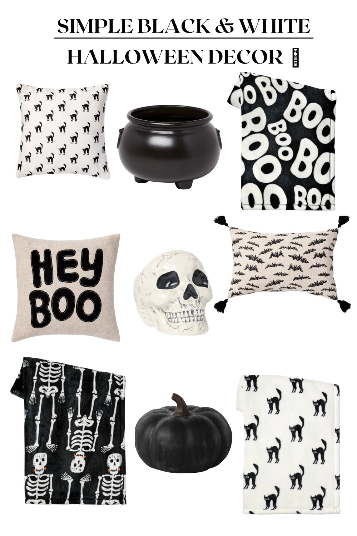 The perfect black and white Halloween decor. Pick a theme or mix and match them al 🐈‍⬛👻🕷🦇

#LTKunder50 #LTKSeasonal #LTKsalealert