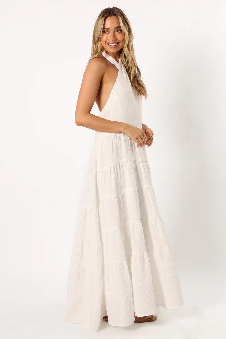 Plara Halterneck Maxi Dress - White | Petal & Pup (US)