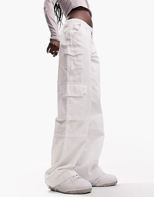 ASOS DESIGN ultimate cargo jeans in white | ASOS (Global)