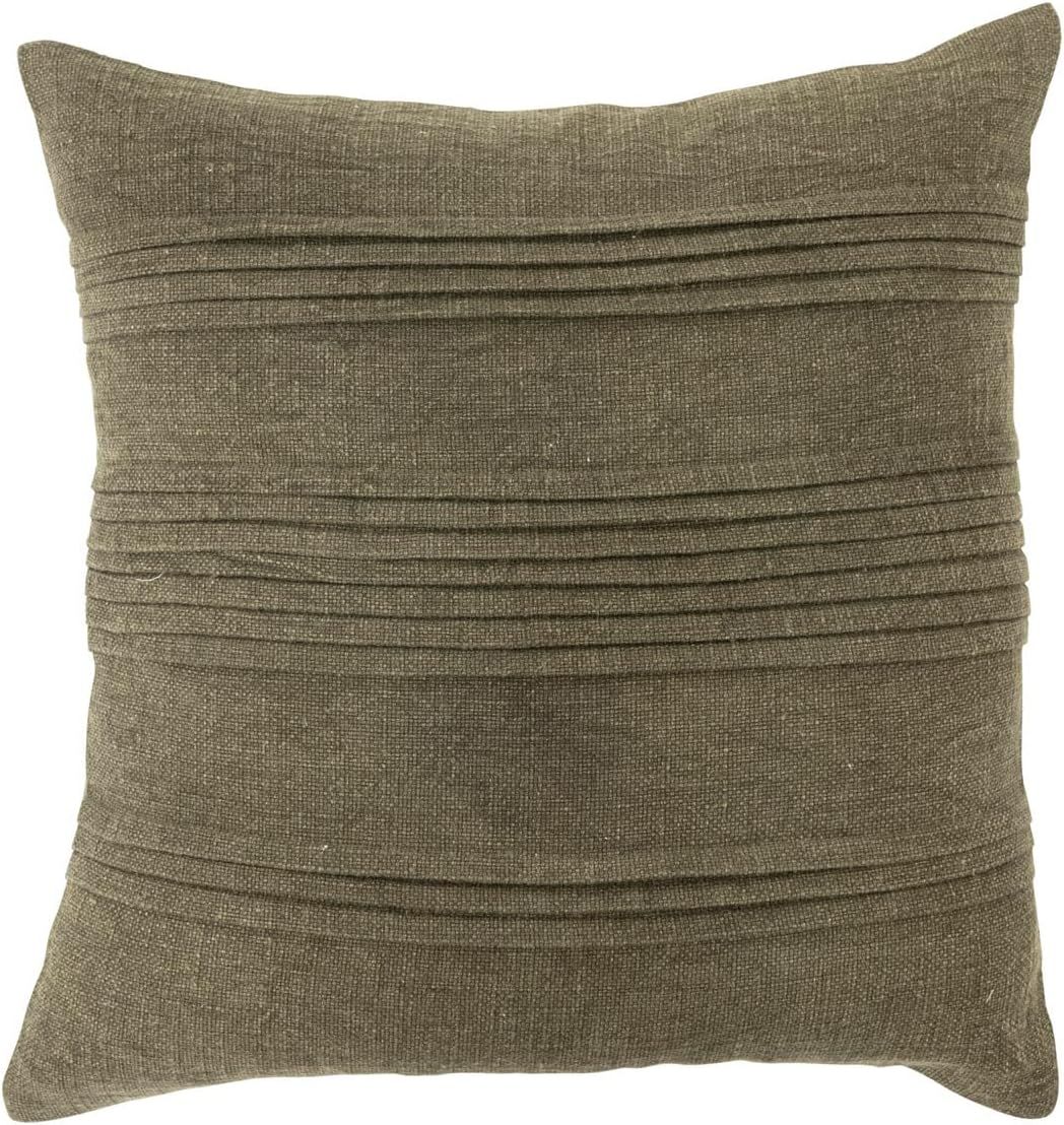 Creative Co-Op Woven Cotton Pleated Pillow, 18" L x 18" W x 2" H, Green | Amazon (US)