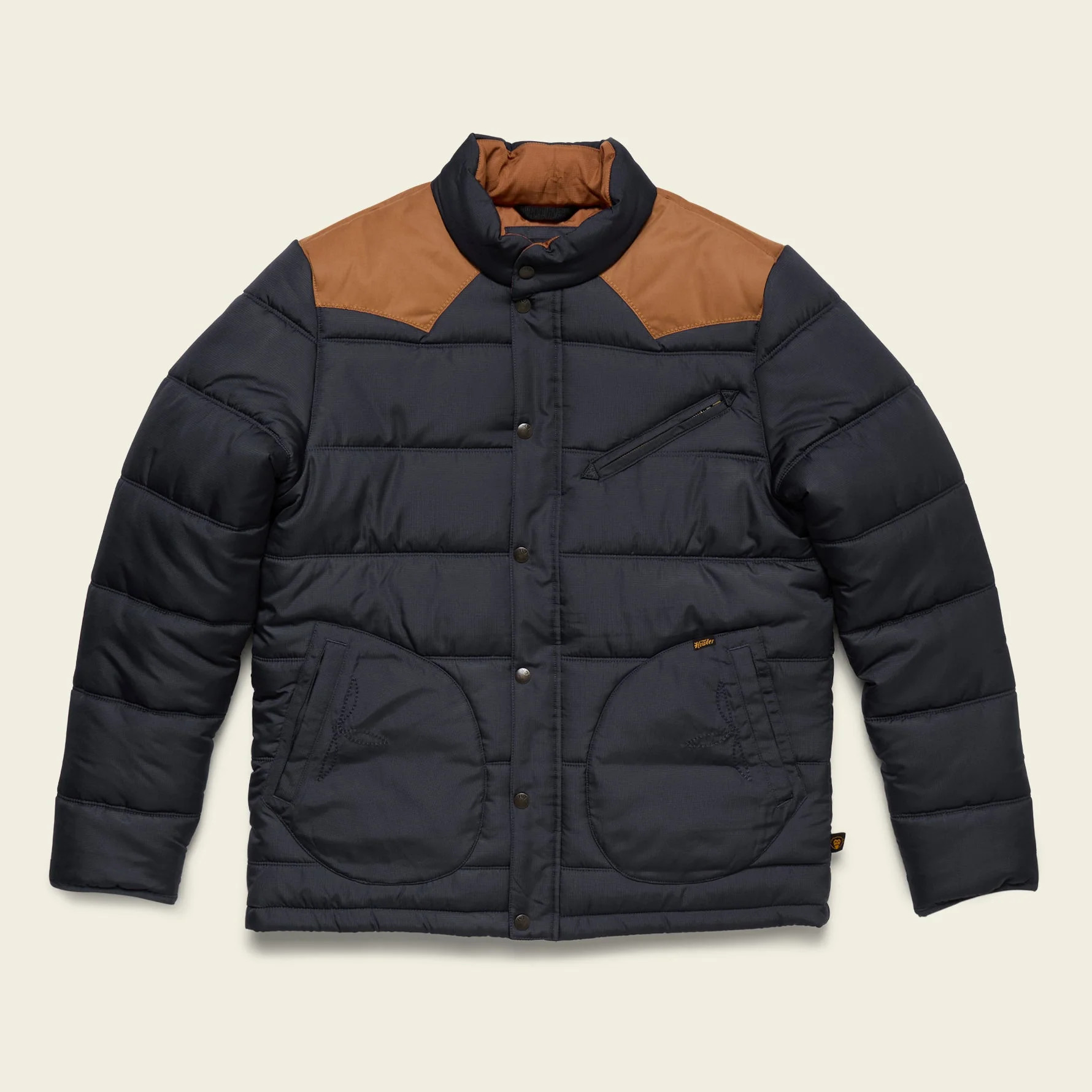 Rounder Quilted Jacket - Blue Dark / Duck Brown | Howler Brothers