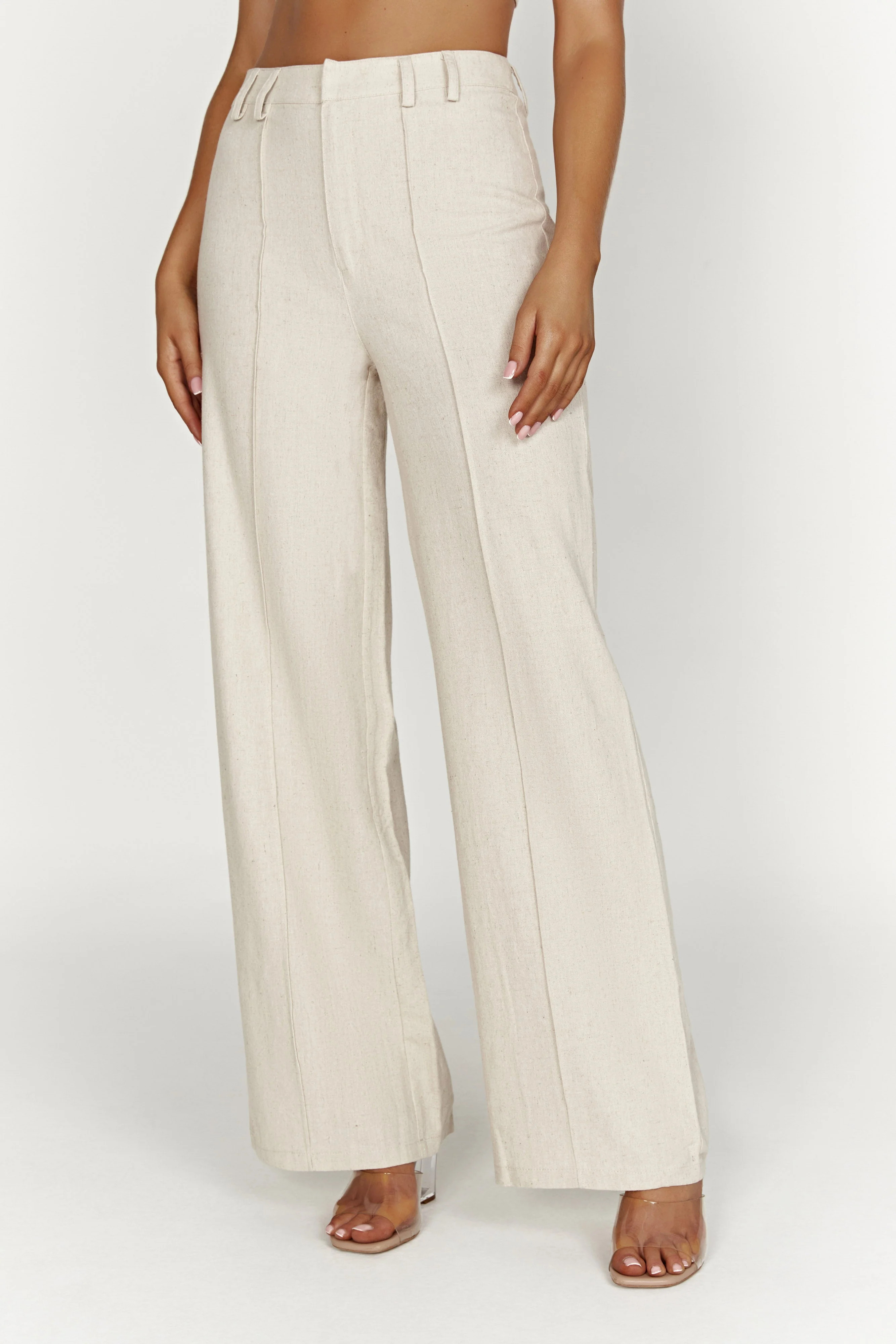 Julie Wide Leg Linen Pants - Natural | Meshki (APAC)