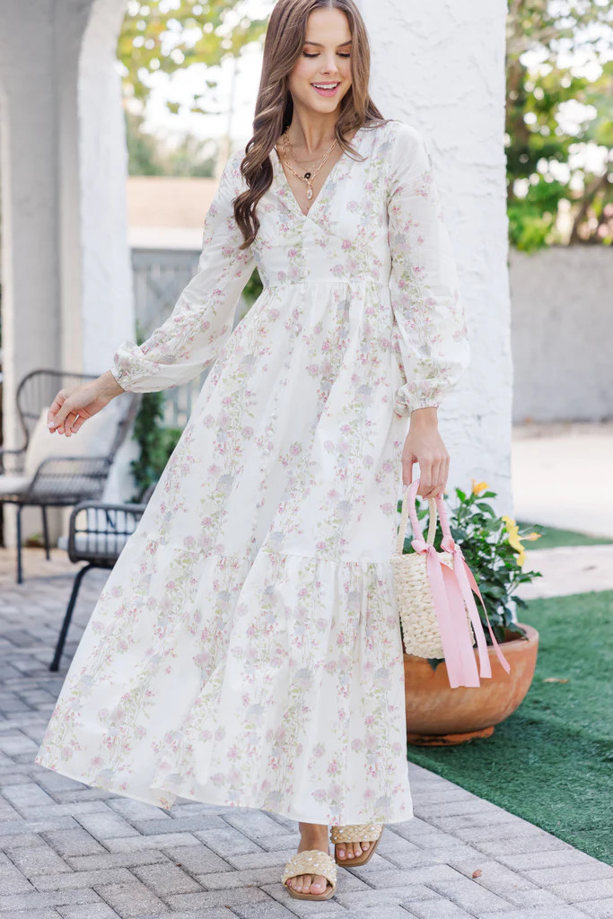 The Inspiration Cream Floral Maxi Dress | The Mint Julep Boutique