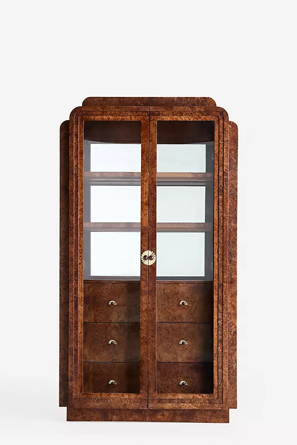 Betti Burl Wood Display Hutch | Anthropologie (US)