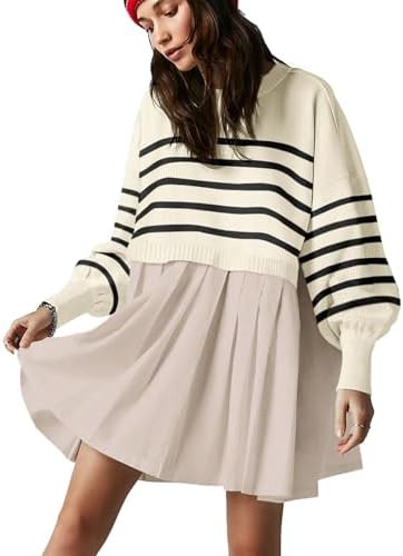 Oversized Sweater Dress, Long Sleeve, Relaxed Fit Mini Dresses | Amazon (US)