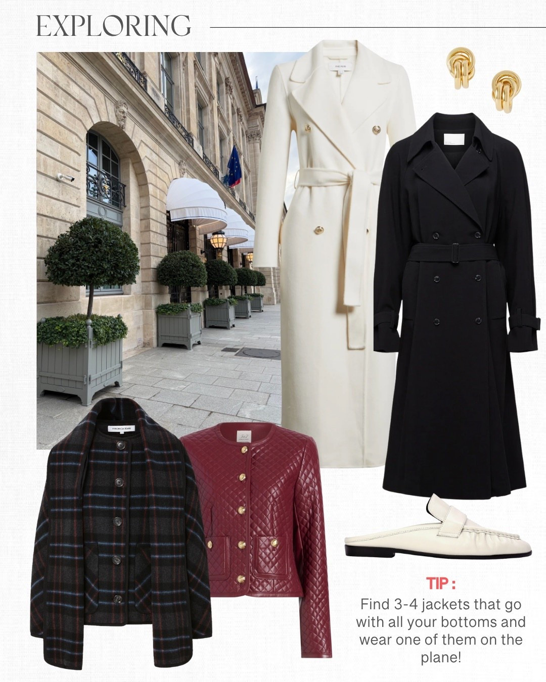 When packing for cold weather, find 3-4 jackets that go with all of your bottoms and wear one of them on the plantrace

#LTKTravel #LTKOver40