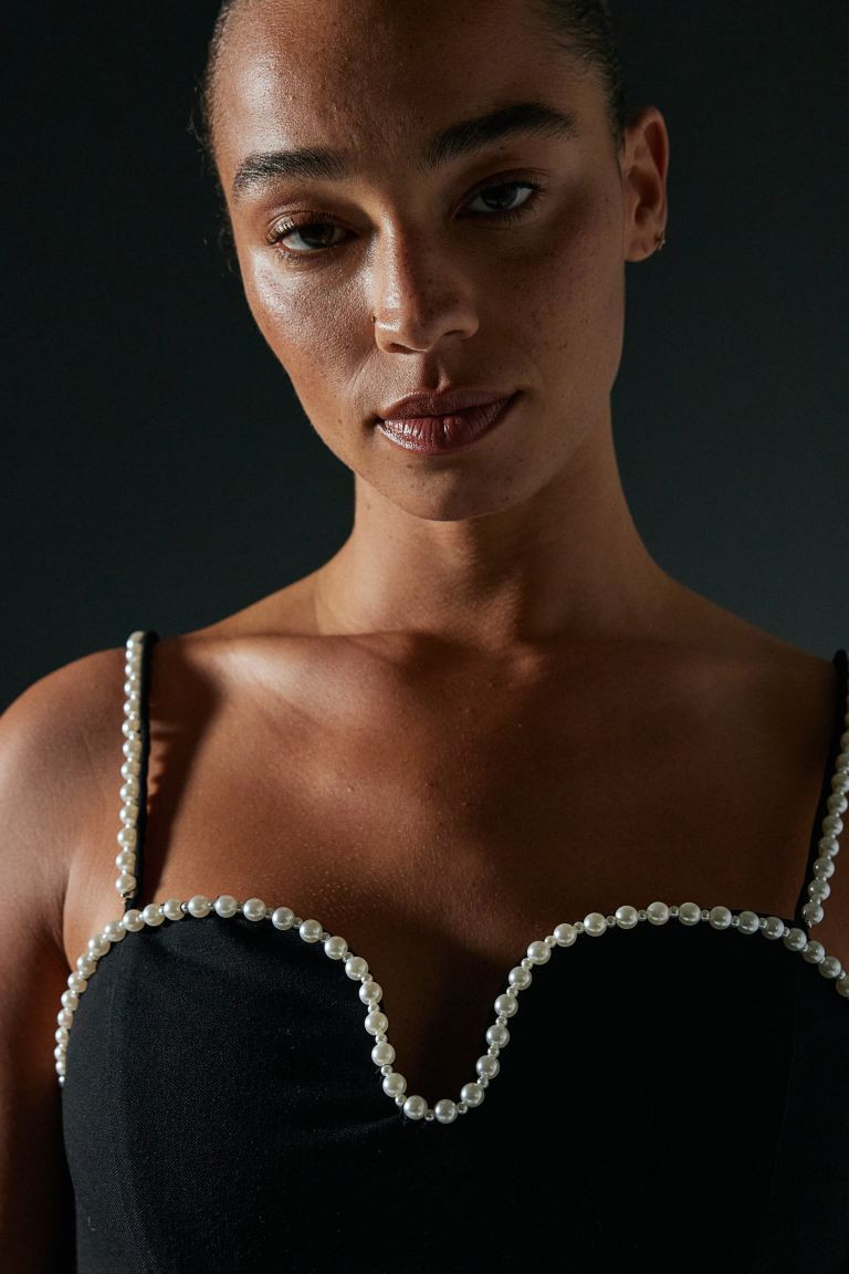 Bead-decorated Twill Dress | H&M (US + CA)